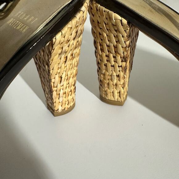 Stuart Weitzman Women's Woven Open Square Toe Ankle Strap Heels Size 9.5 - Picture 9 of 12